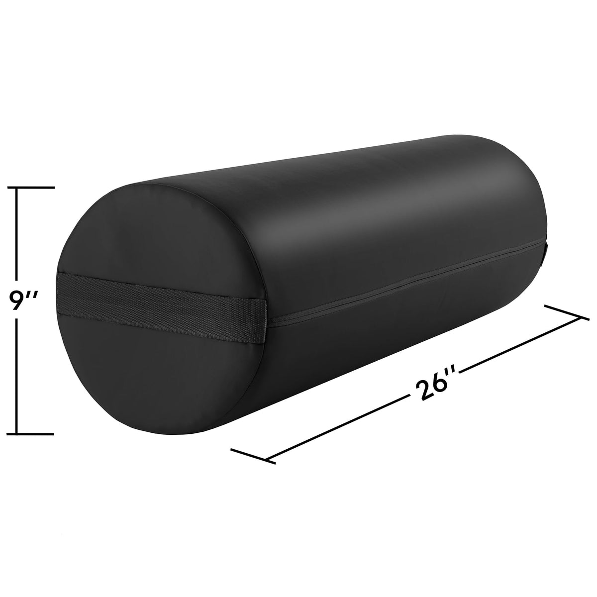 Jumbo Round Massage Table Bolster Pillow Pad (Black)