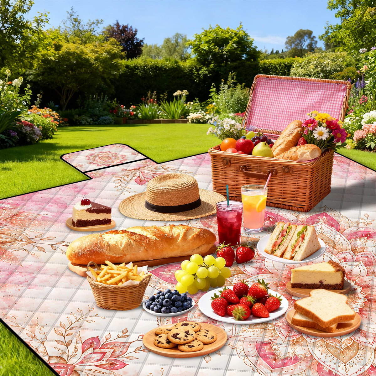 Extra Large Picnic Blanket Waterproof (Pink)