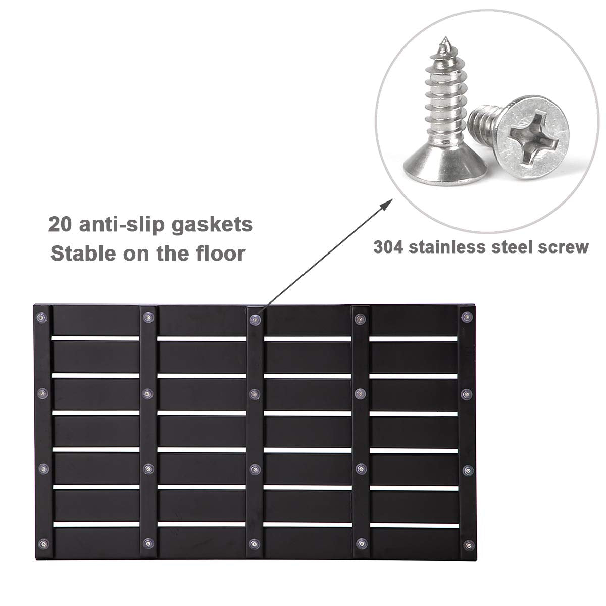 Bamboo Bath Mat (Black / 31.5" x 18.4" (Rectangular))