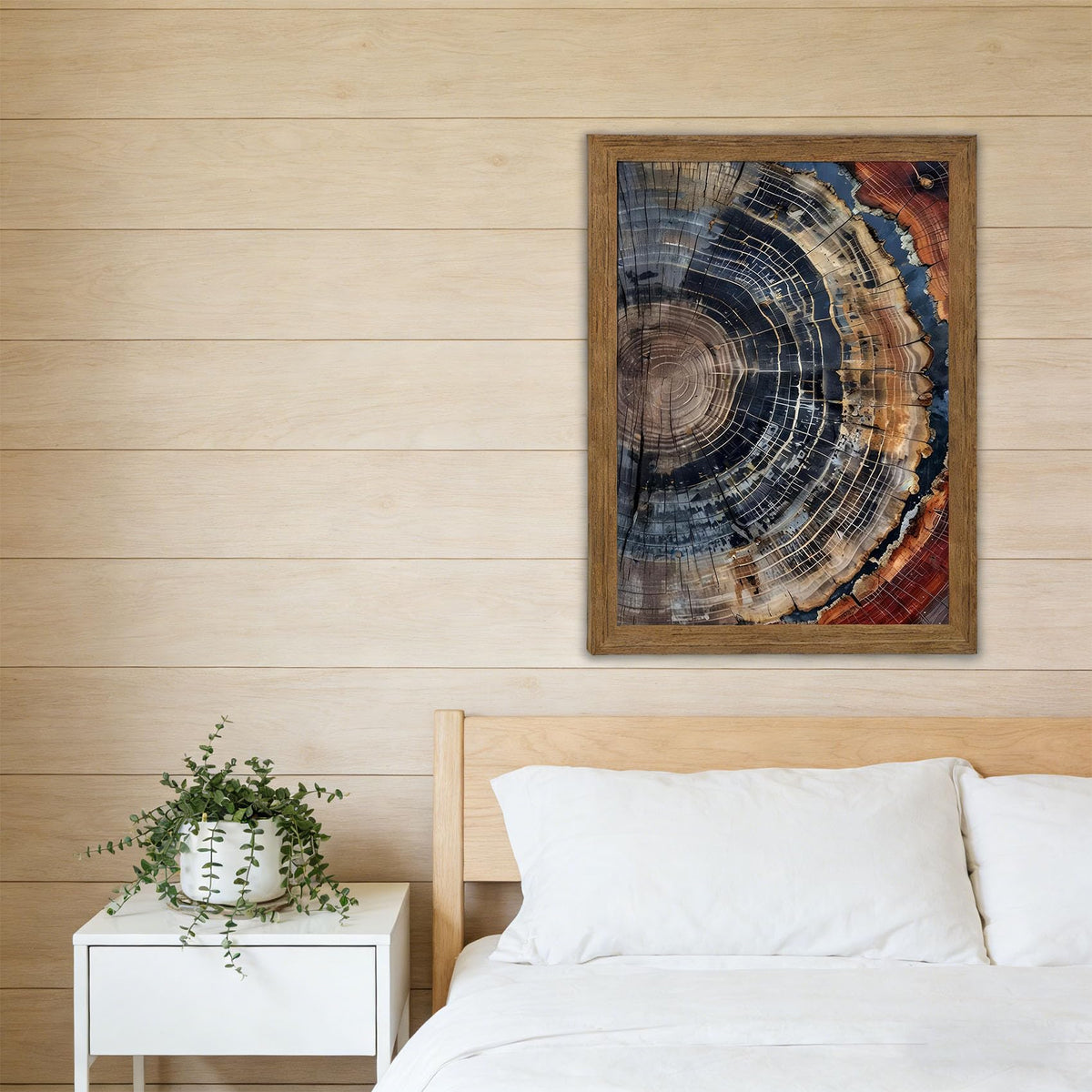 Tree Ring Wood Frame Wall Art (Wooden frame Colorful Tree Ring / 24"L x 16"W)