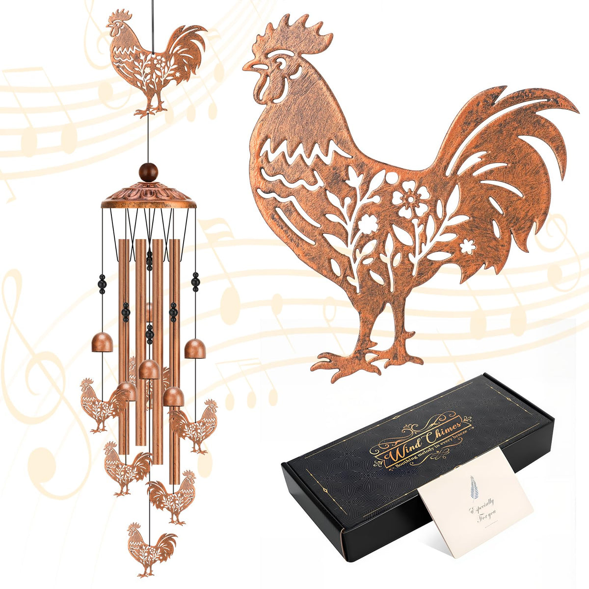 Chicken Wind Chimes Outdoors Chicken Gifts for Women Men