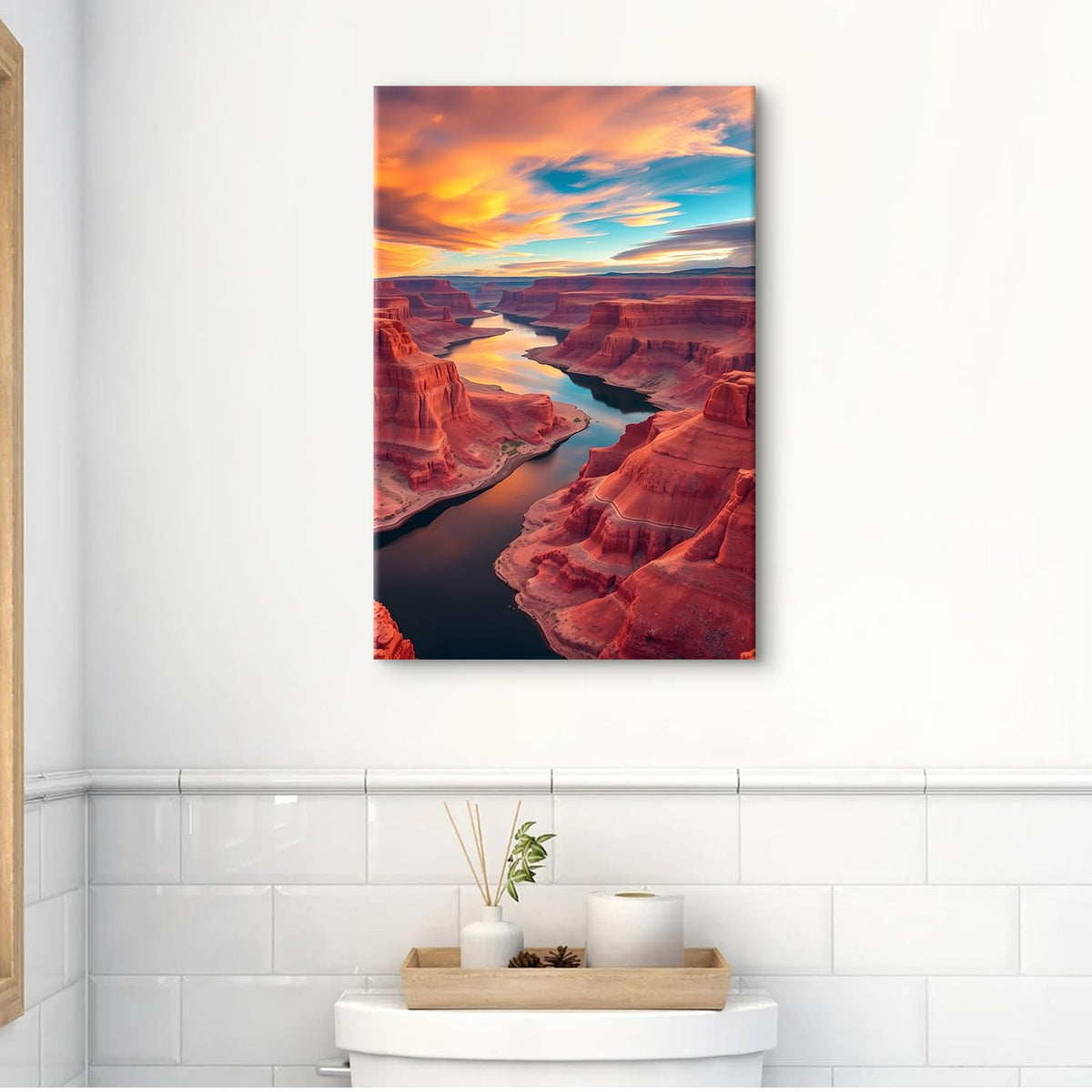 Red Rock Wall Art Mountain Pictures Wall Decor Sunset Utah National Park Posters Colorado River Landscape Pictures Nature Glen Canyon Artwork for Bathroom Bedroom Home Decoration 16x24 (24"L x 16"W / Glen Canyon)