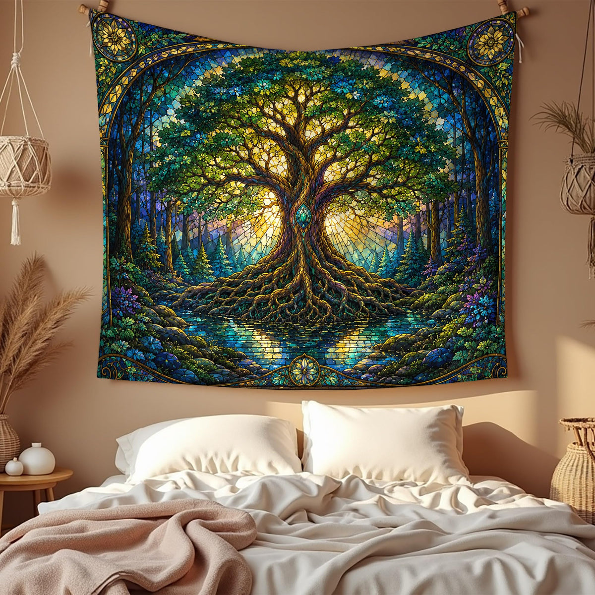 Tree of Life Tapestry 60x50 (Jewel Tree Glow)