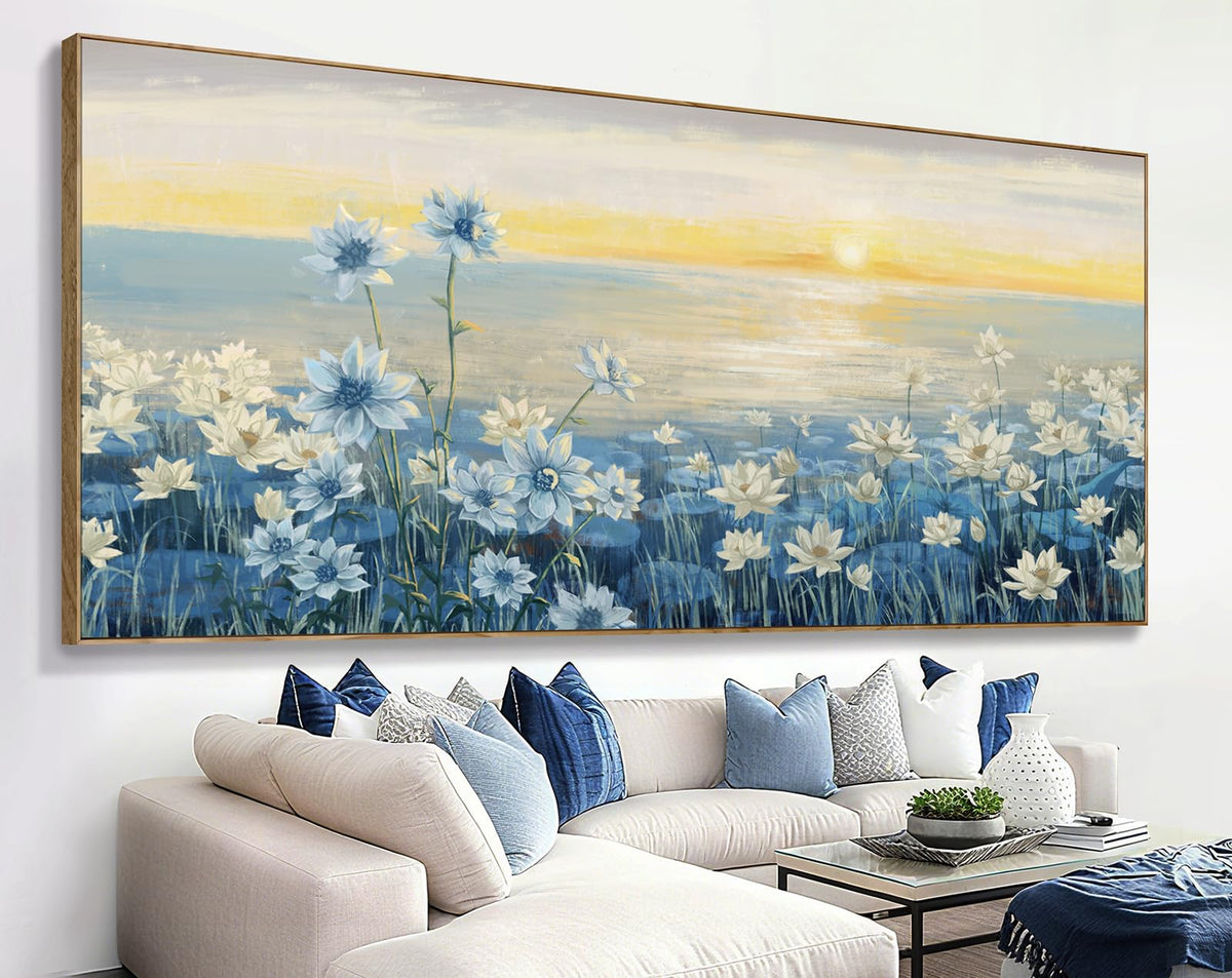 Extra Large Framed Canvas Wall Art 86"x39" (Sunrise Wall Art / 86"L x 39"W)