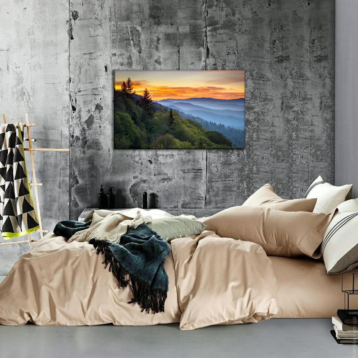 Great Smoky Mountains Canvas Wall Art Nature Forest Sunrise Wall Decor for Living Room National Park Photographic Prints Painting Misty North Carolina Landscape Pictures Artwork Home Decoration 24x36" (36"L x 24"W / Great Smoky Mountain)