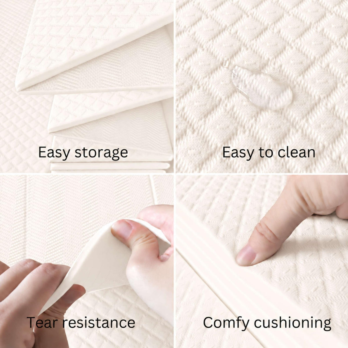 Original Foldable Yoga Mat (Ivory / 24" x 72" x 1/4")
