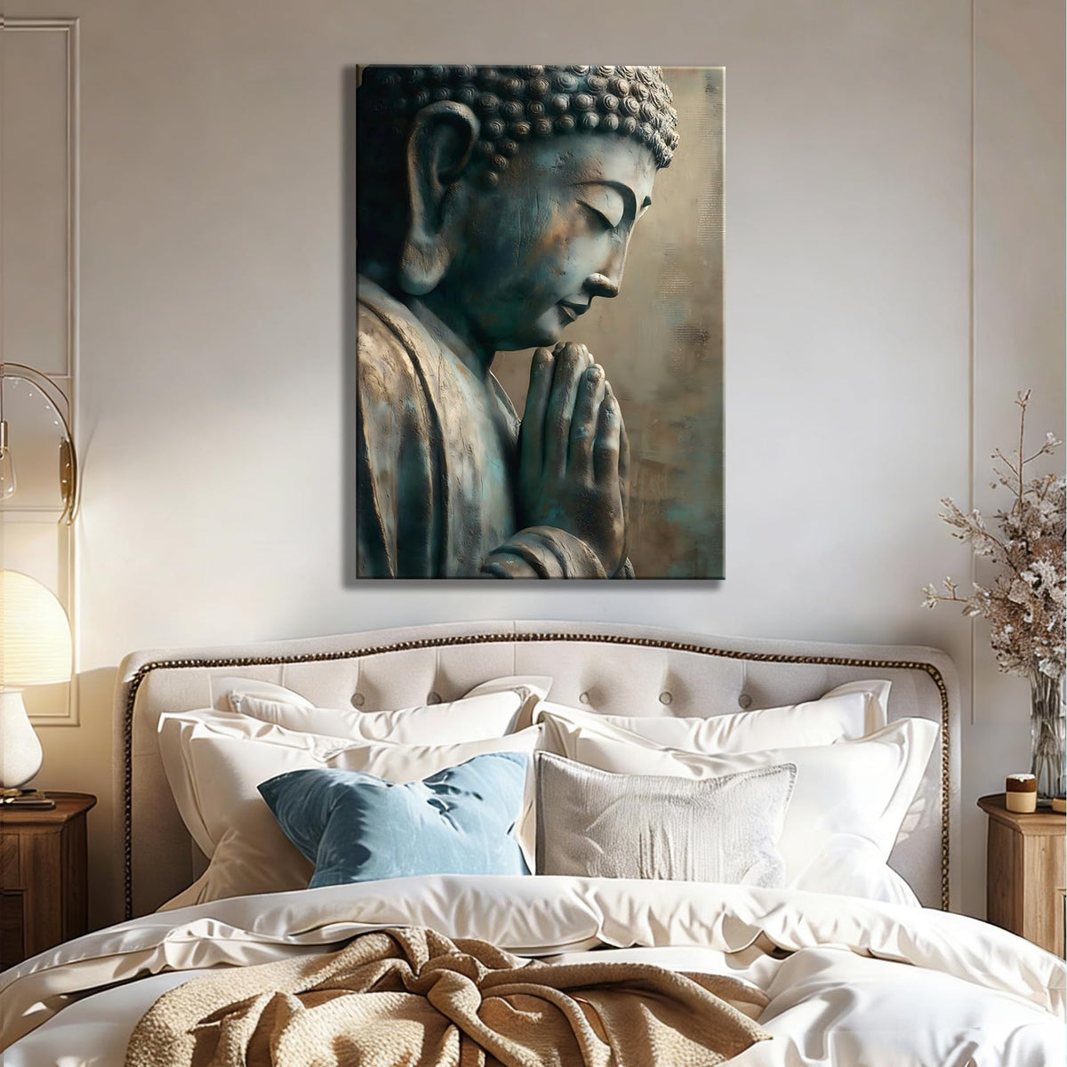 Framed Vintage Buddha Profile Canvas Art (Pictures28 / 30"L x 20"W)