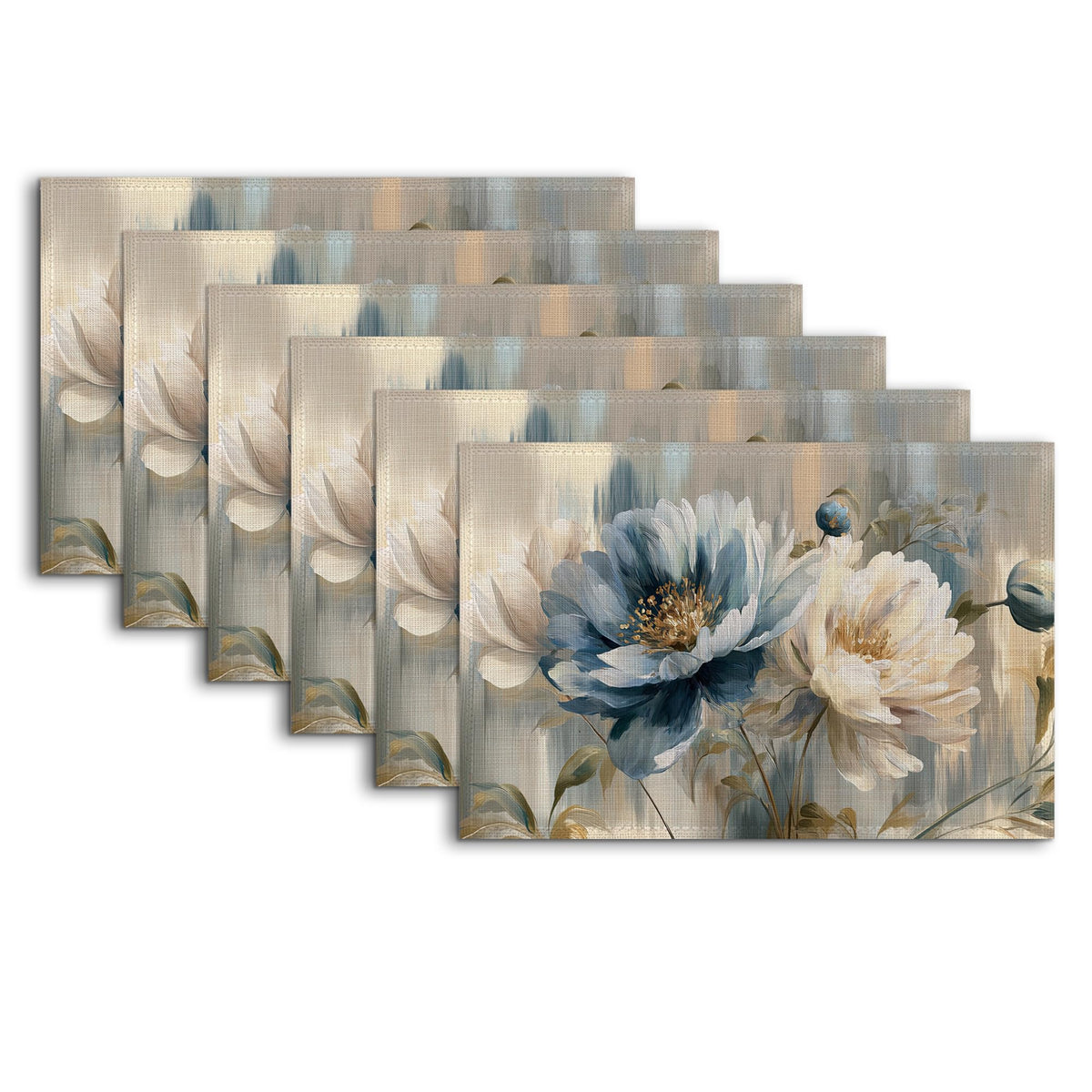 Flower Placemats Set of 6 (Flower on Marble)