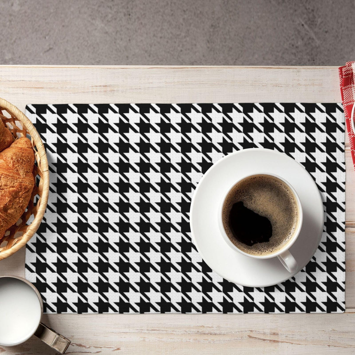 Placemats Houndstooth Place Mat Set of 4 Pieces Heat (4PCS / Houndstooth)