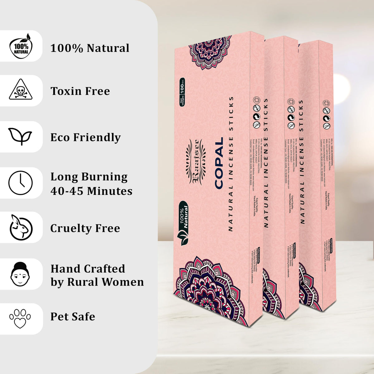 100% Natural Copal Incense Sticks 100 gm Pack (Copal)