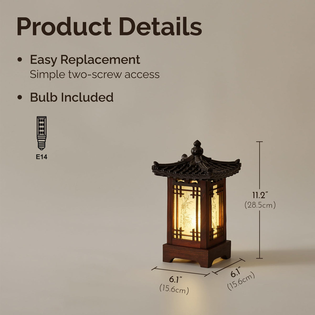 Traditional Korean Wood Lamp (House)