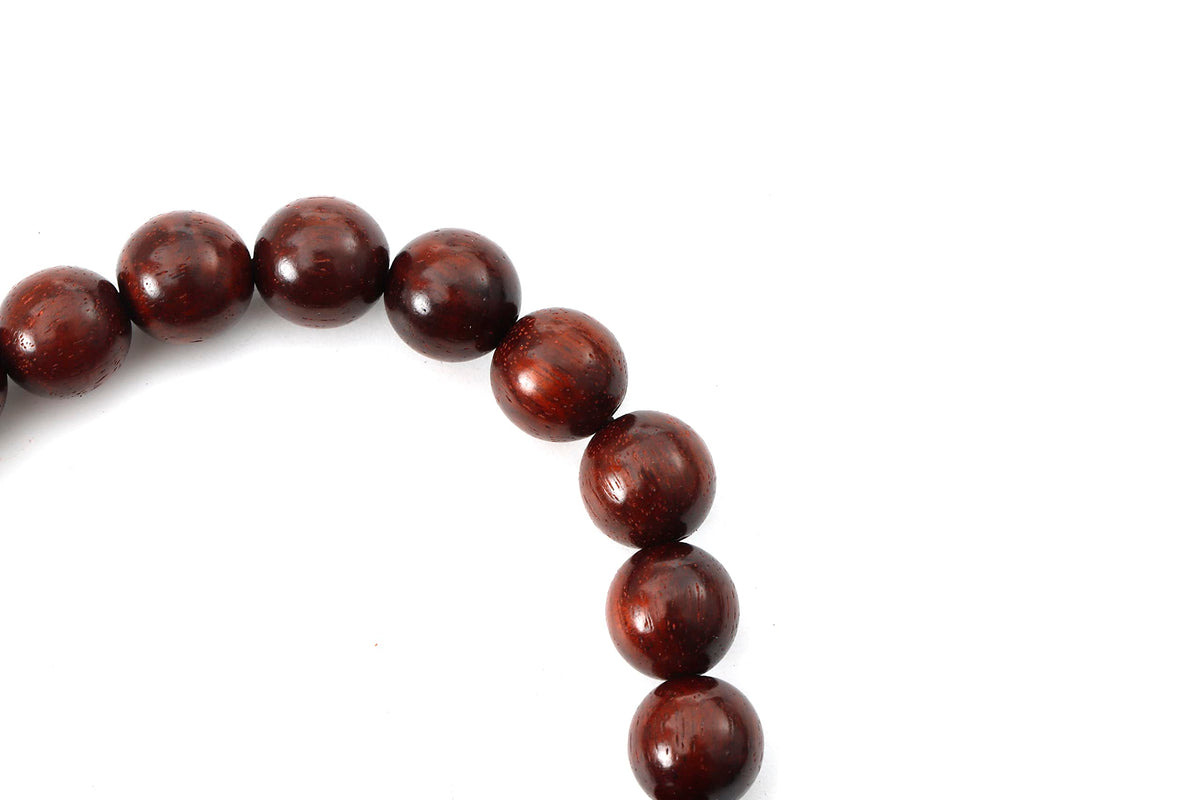 Thuja sutchuenensis Wooden Beaded Stretch Bracelet for Men Women Natural Woods Bead Wristlet for Man Woman (B3:10MM Bloody Wood)