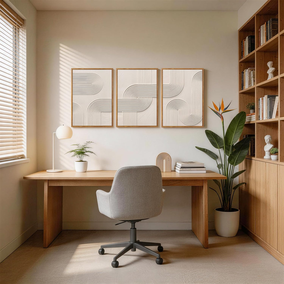3D Textured Geometric Lines Framed Wall Art (3d Line)