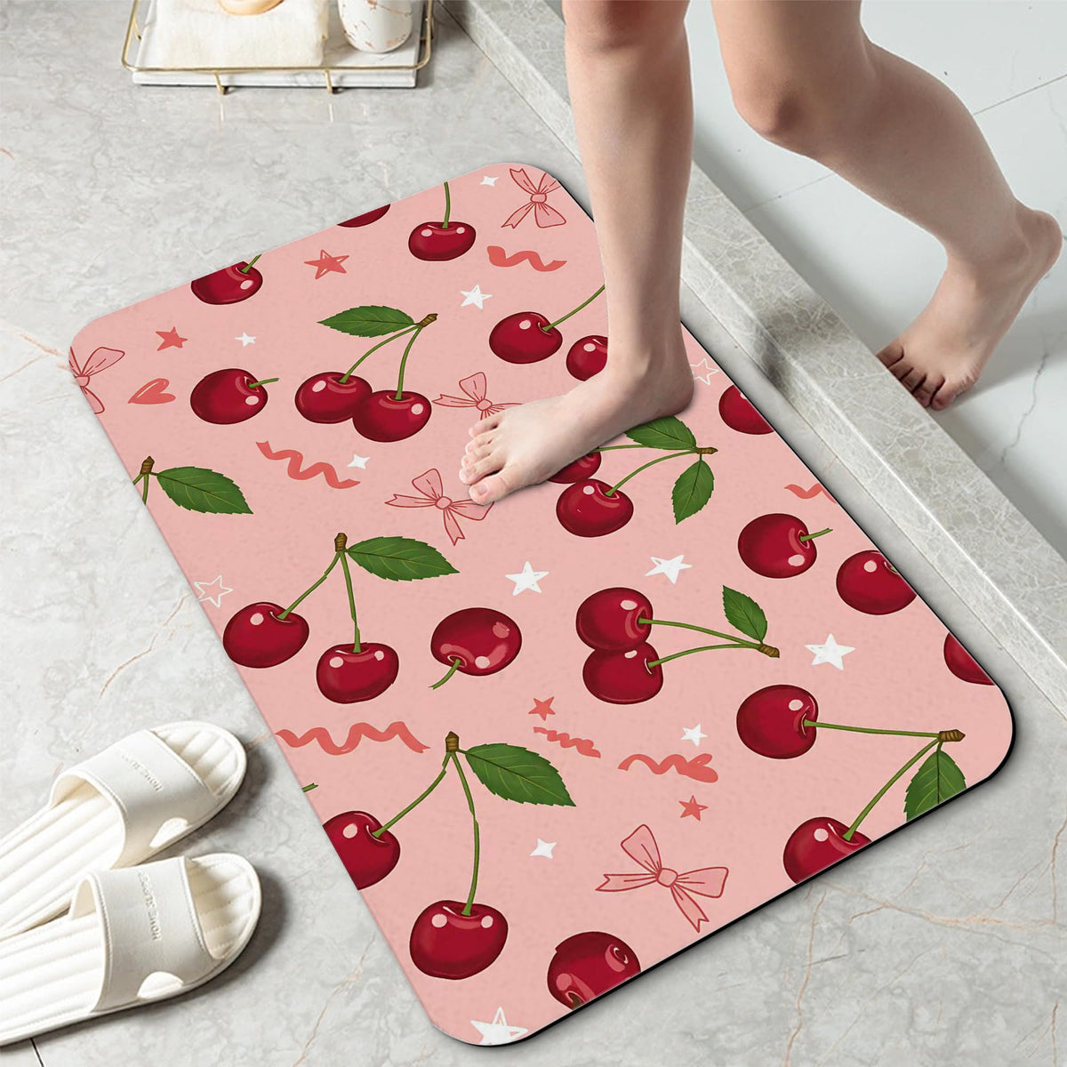 Cute Cherry Bathroom Rug 29.5"x17" (Cute Cherry)