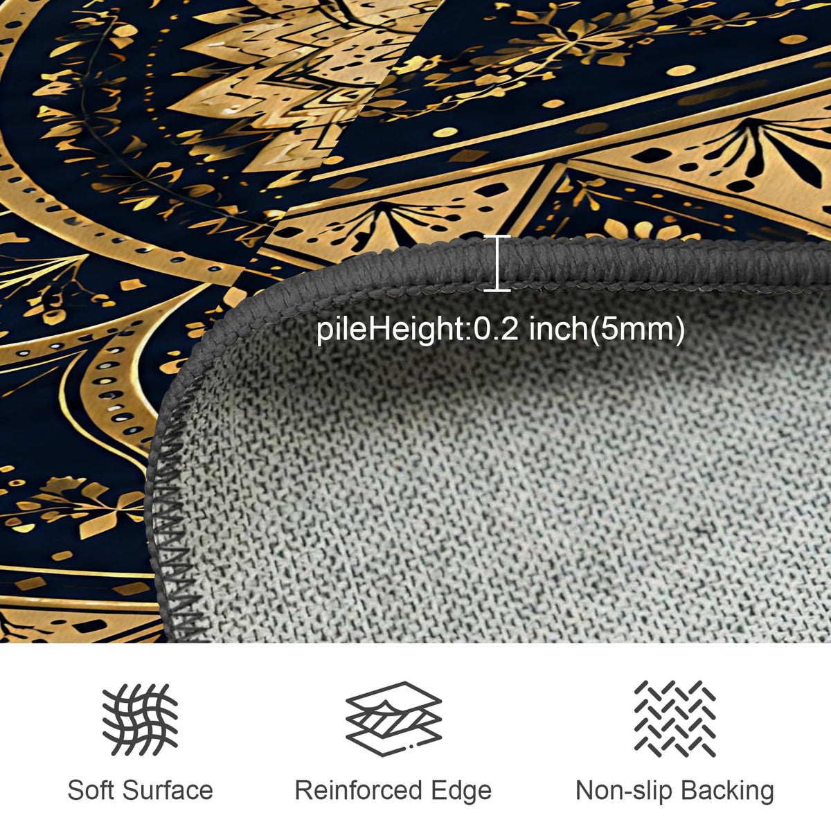 6ft Round Area Rug (Royal Mandala / 6' (Round))