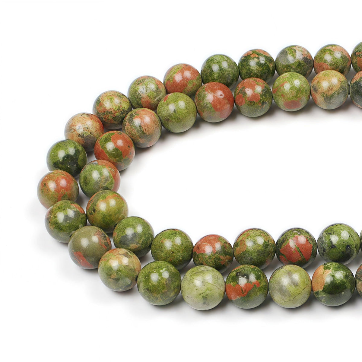 Natural Stone Beads Unakite Round Loose Spacer Beads 15'' 4m 6m 8m 10mm 12m for Jewelry Making (Unakite / 10mm)