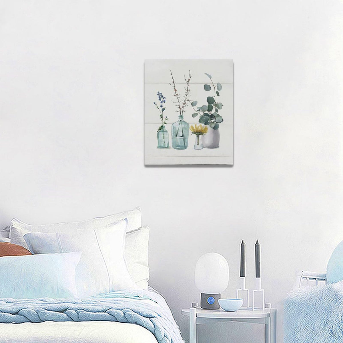 Bathroom Wall Art Eucalyptus Pictures Wall Decor Bathroom Canvas Prints Flower Painting Framed Artwork Office Home Decor For Bedroom Dining Living Room 20"x24" (Vase-3 / 20"L x 24"W)
