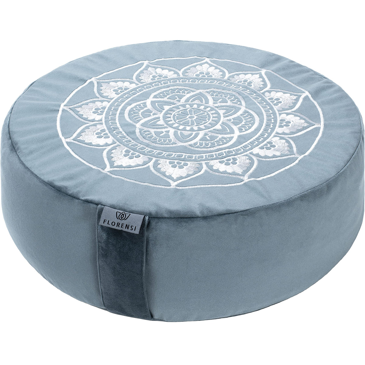 Zafu Meditation Cushion Round Velvet Buckwheat Floor Pillow Ocean (Ocean Abyss)