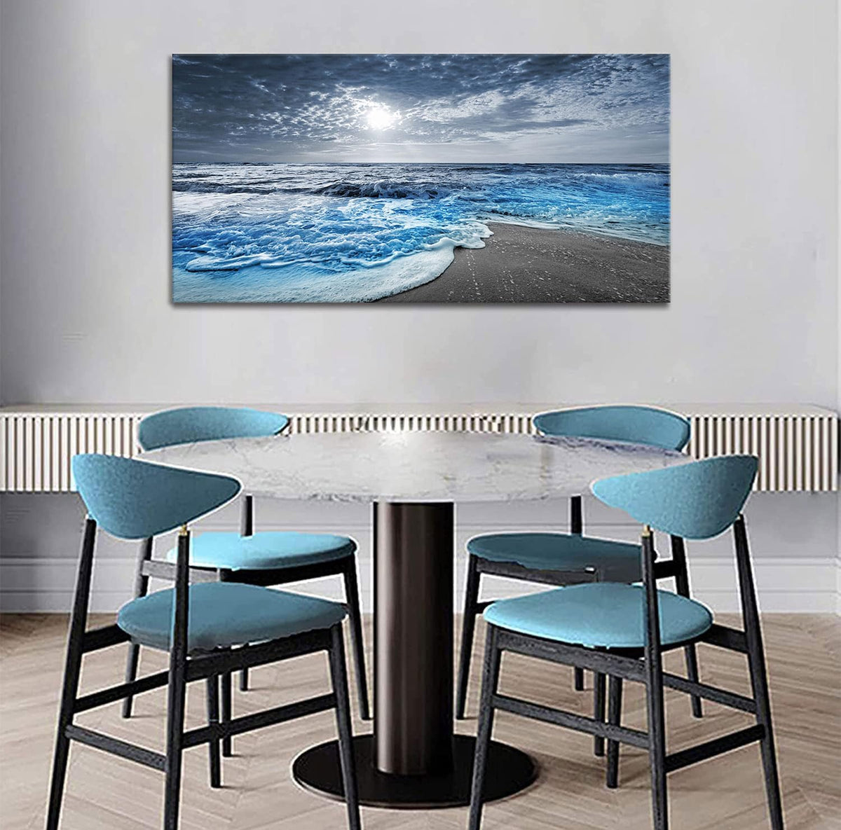 Beach Wall Decorations for Living Room Framed Canvas Wall Art Bedroom Beach Prints Posters Blue Ocean Room Decor Pictures Sea Artwork Painting Office Wall Décor Kitchen accessories 20x40 (beach blue / 40"L x 20"W)