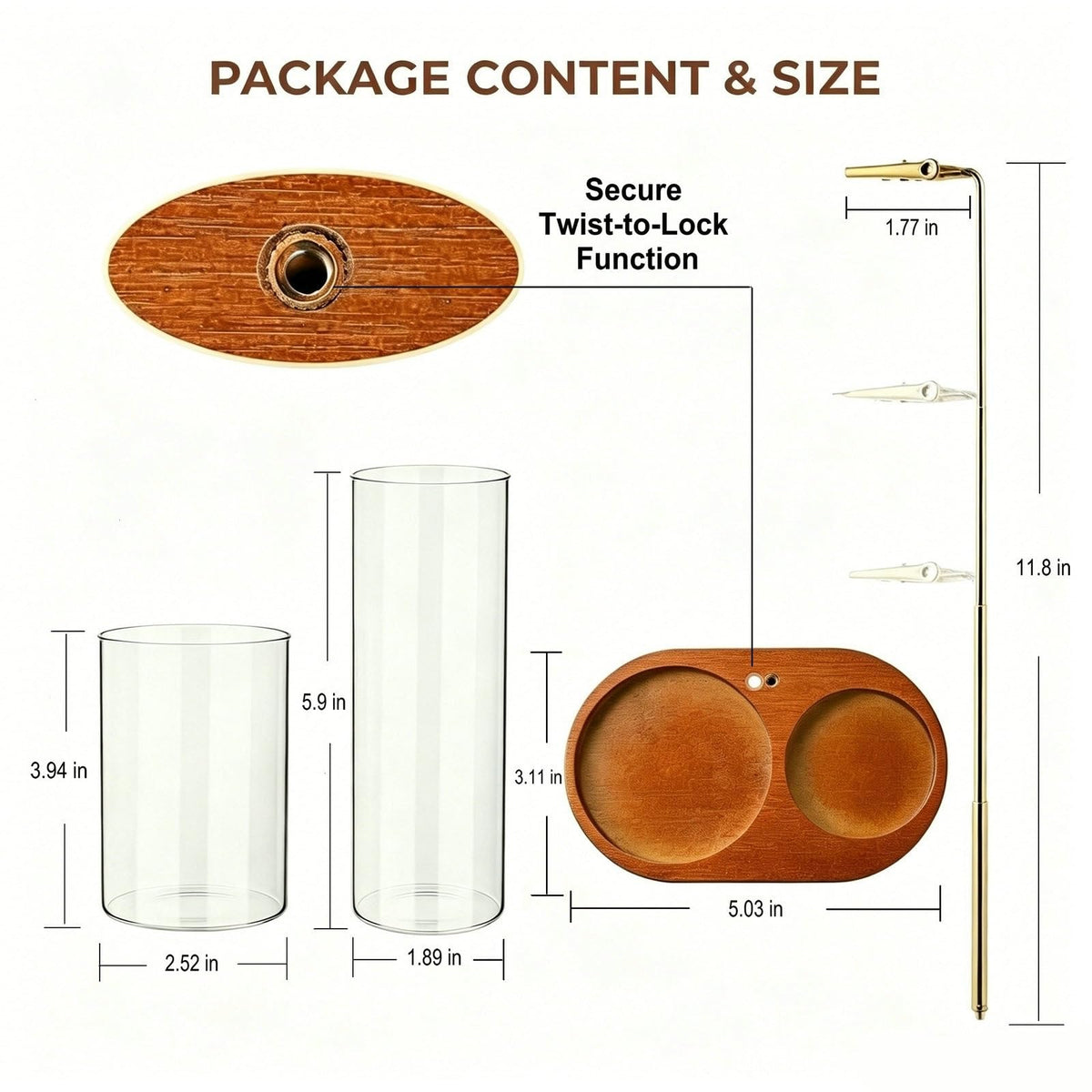 2 in 1 Incense Holder for Sticks Upside Down Anti (Brown02)