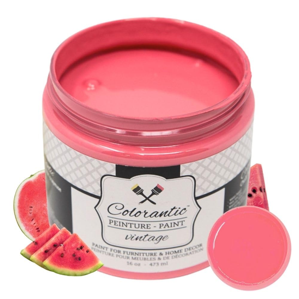 WATERMELON Pink Chalk Paint for Furniture (Watermelon / 16 Fl Oz (Pack of 1))