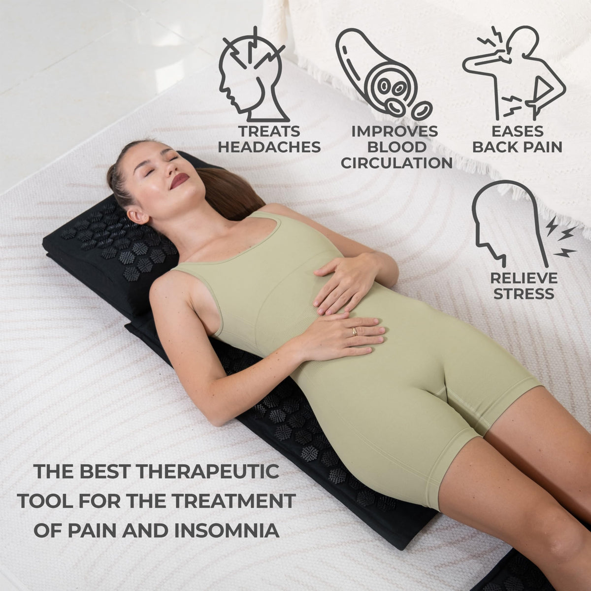 BalanceMate® Acupressure Mat Set with 6 (Deep Black)