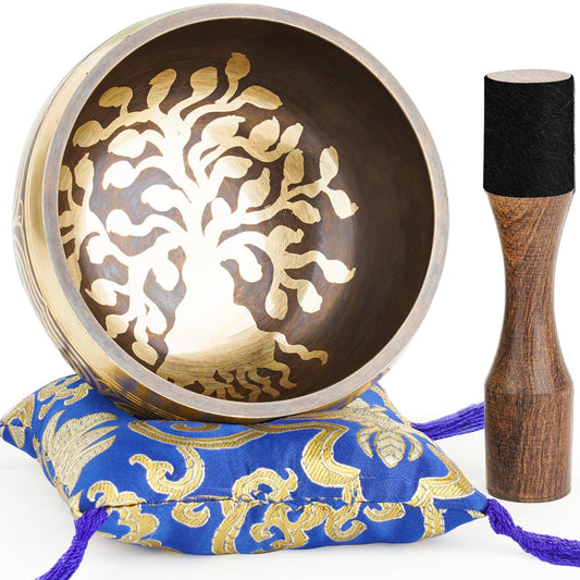 Singing Bowl Authentic Tibetan Sound Bowl for Yoga (Blue)