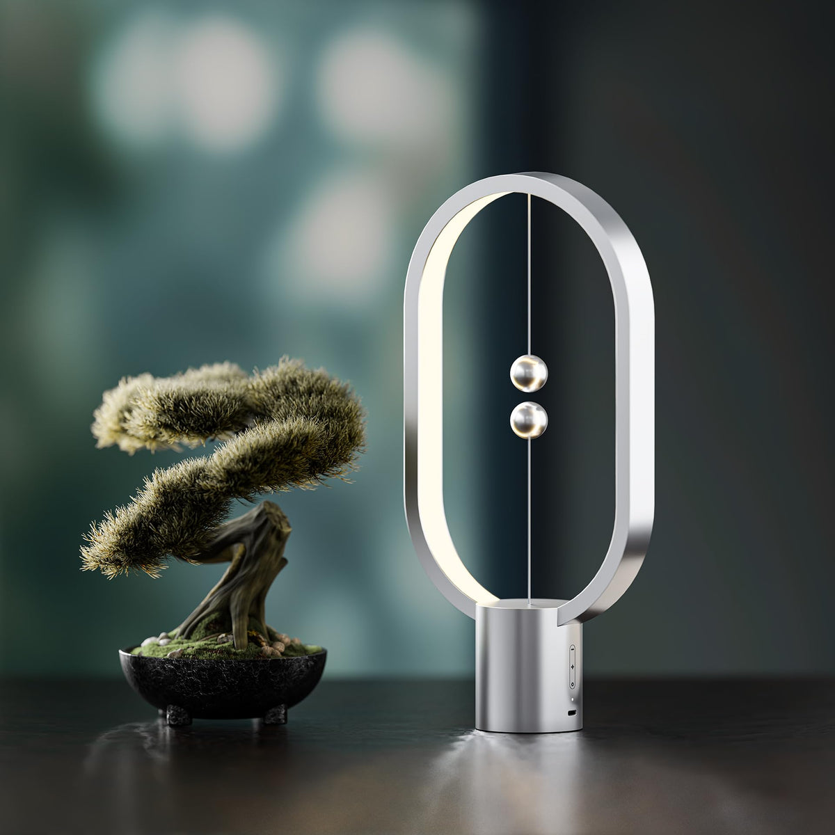 Table Lamp for Bedroom (Silver-15.7")