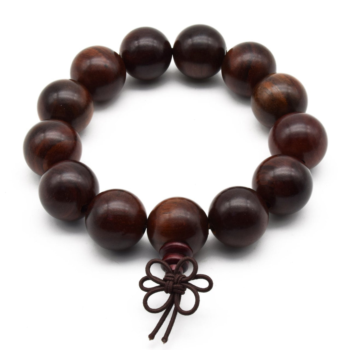 Unisex Natural Rosewood Prayer Beads Buddha Buddhist Prayer Meditation Mala Necklace Bracelet (18mm 13 beads)