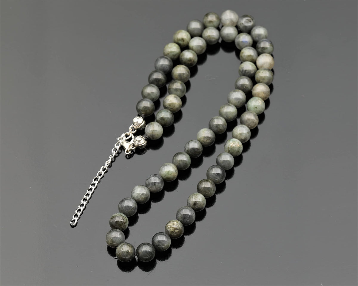 Natural Labradorite Beaded Choker Necklace (Labradorite / 38 Inches)