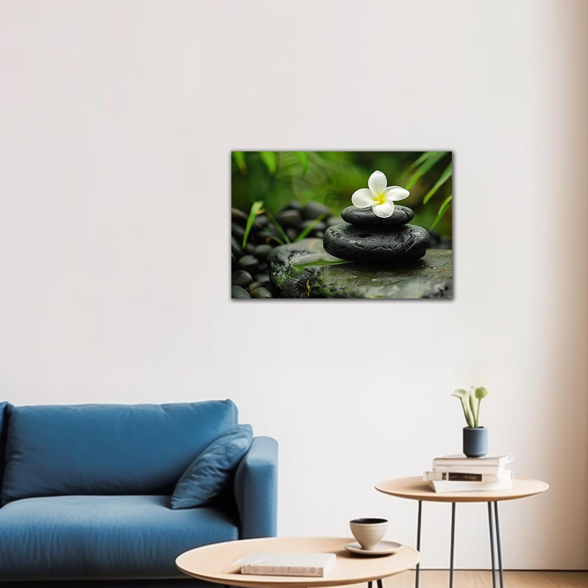 Zen Wall Art Zen Black Stone Canvas Prints for Meditation Office Decor (Zen Stones Canvas Frame-16 / 18"L x 12"W)