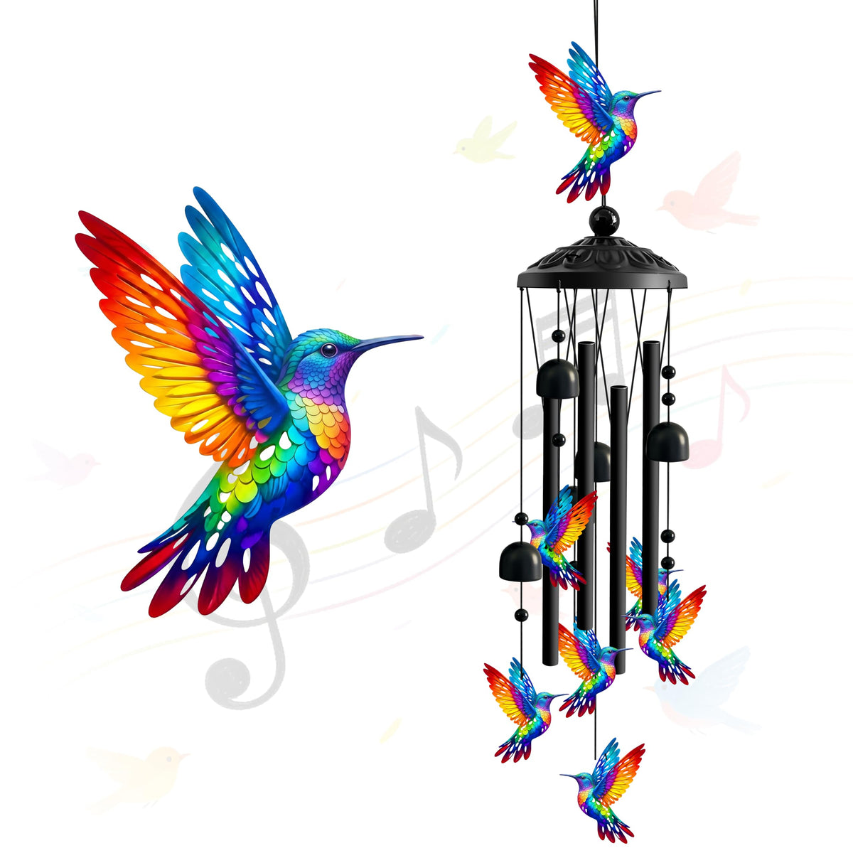 Hummingbird Wind Chimes for Outside (Hummingbird)