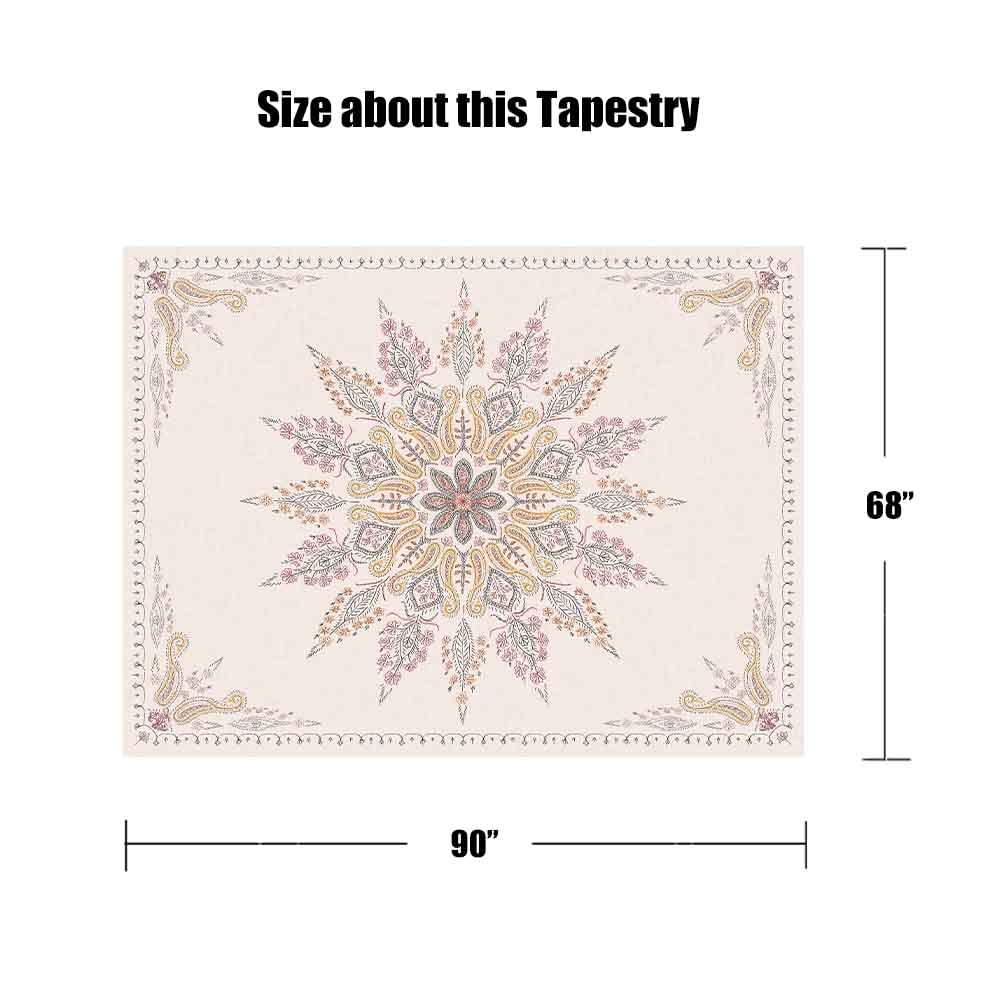 Bohemian Tapestry Wall Hanging (90"L x 68"W / WhiteSimple)