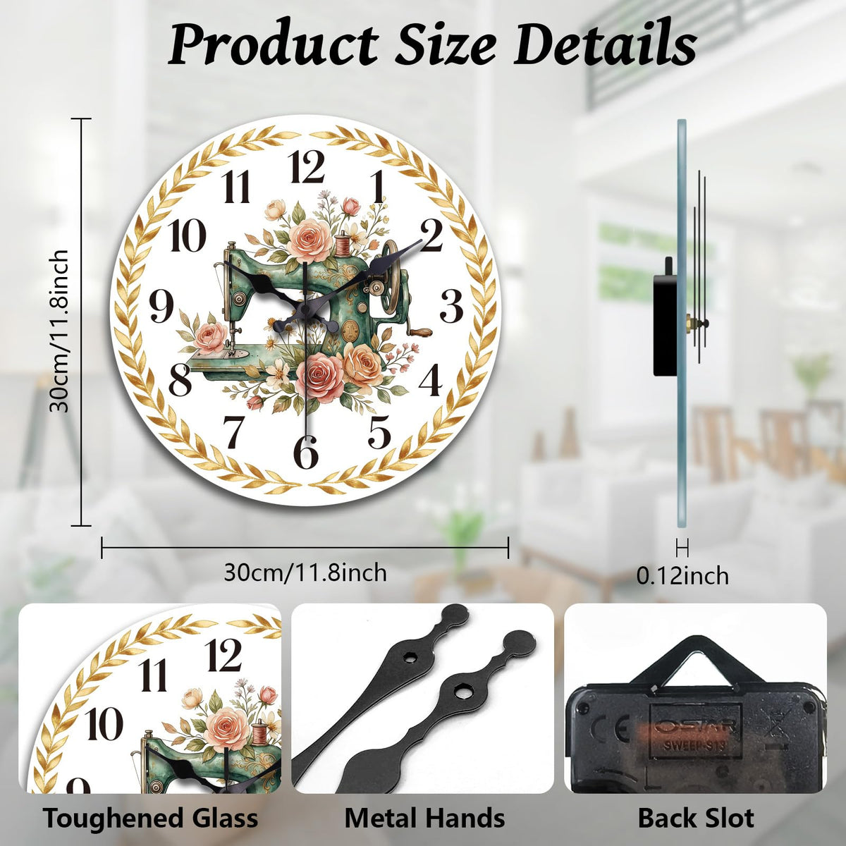 Sewing Machine Wall Clocks Battery Operated (Sewing Machine)
