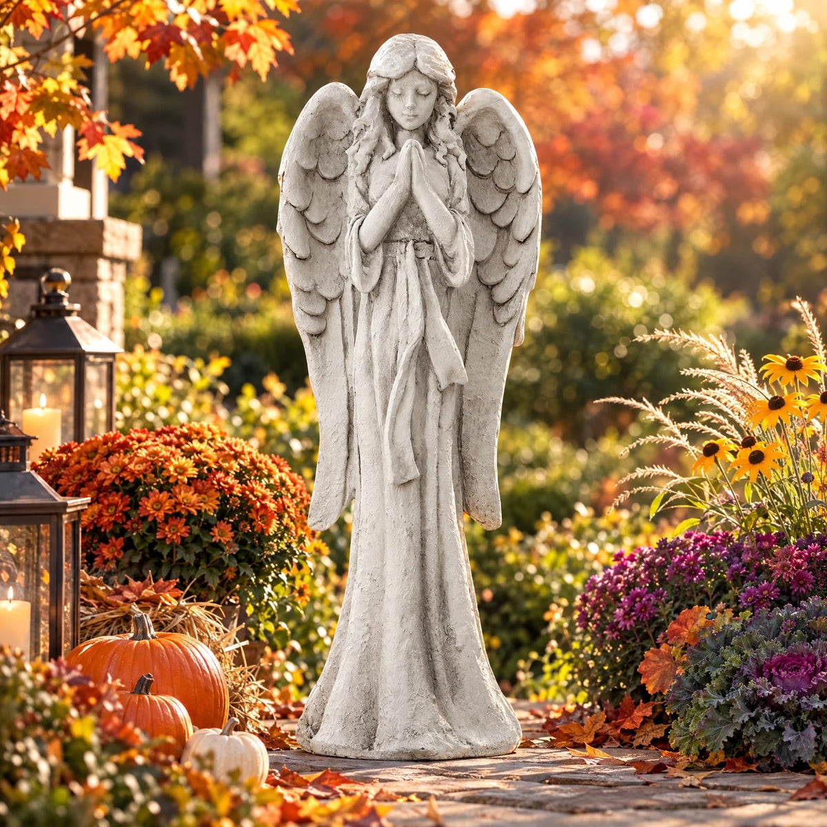 Angel Garden Statues Outdoor (Praying Angel-26.4")