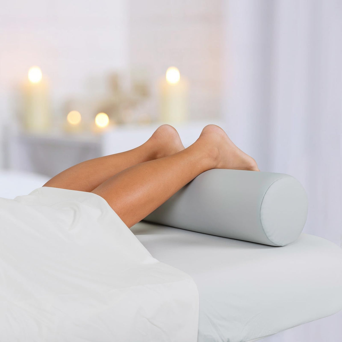 Massage Bolster Pillow Full Round with Strap (Vanilla Creme)