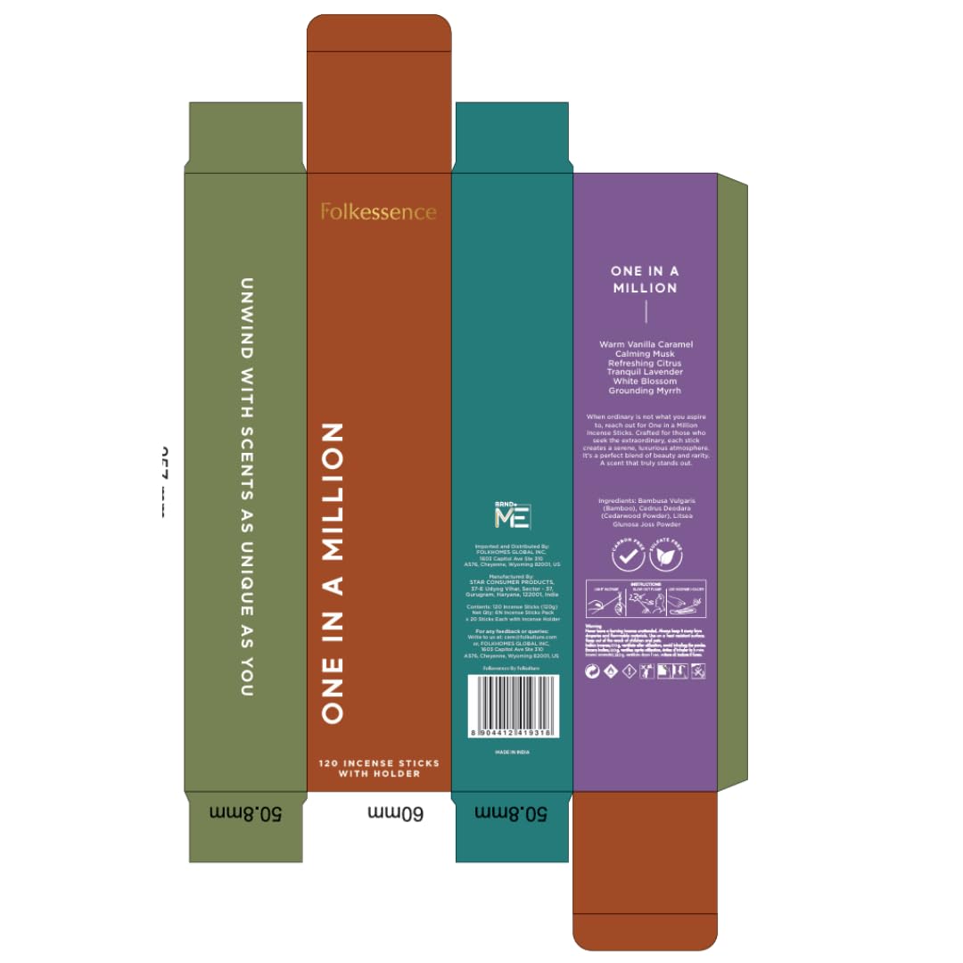 Premium Incense Sticks with Holder (Pack of 6 (120 sticks))