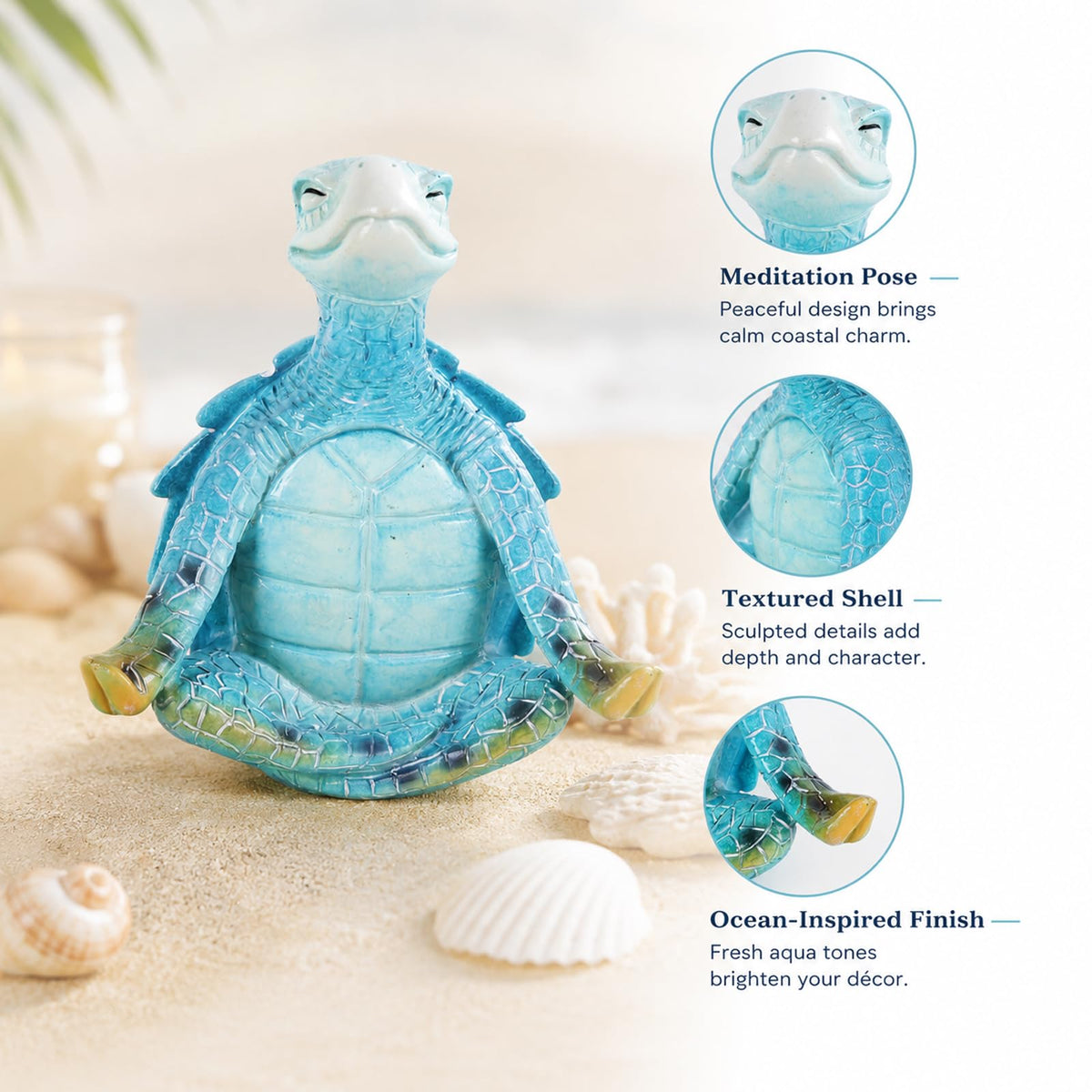 Meditating Sea Turtle Statue (4.33in)