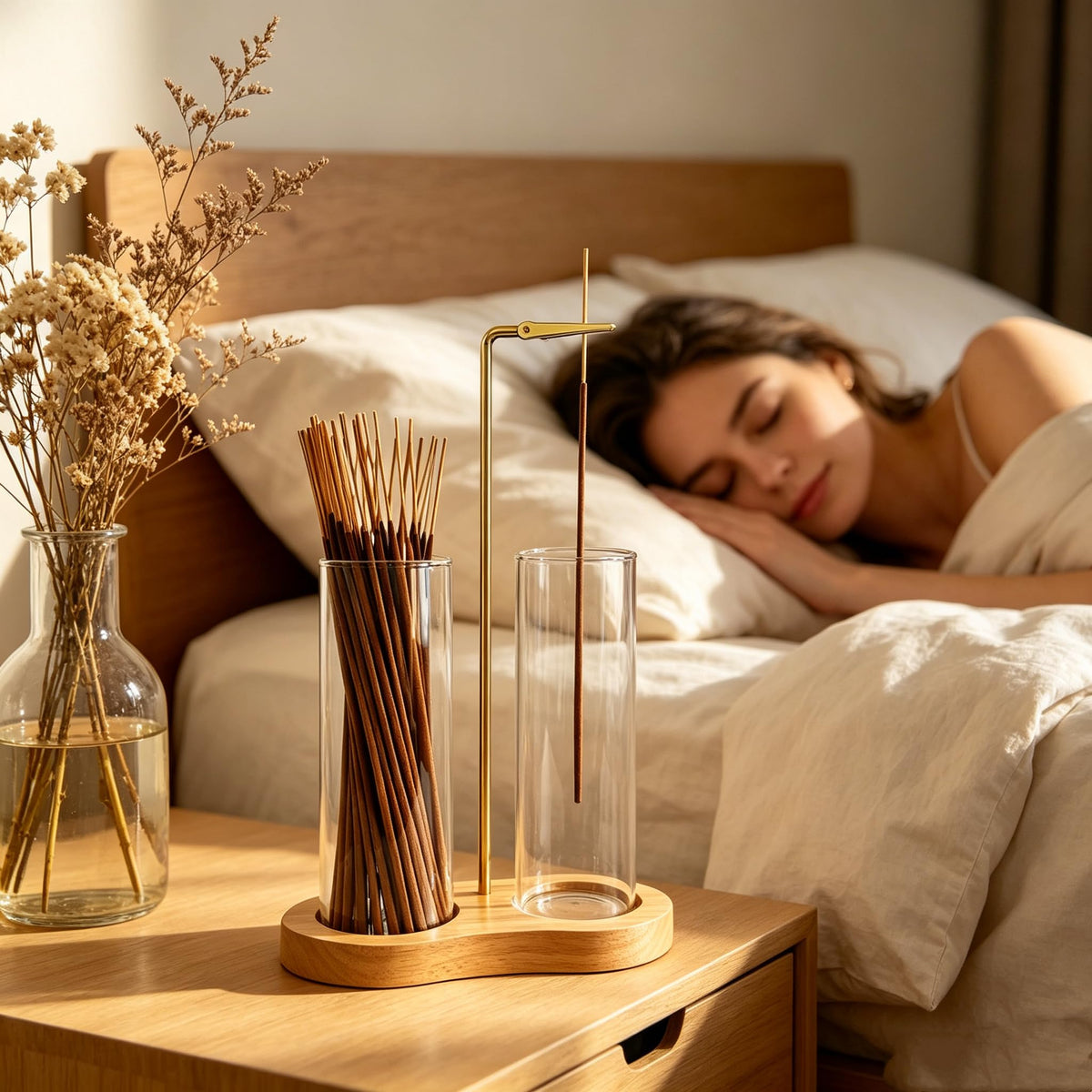 Glass Natural Incense Holder (Natural)