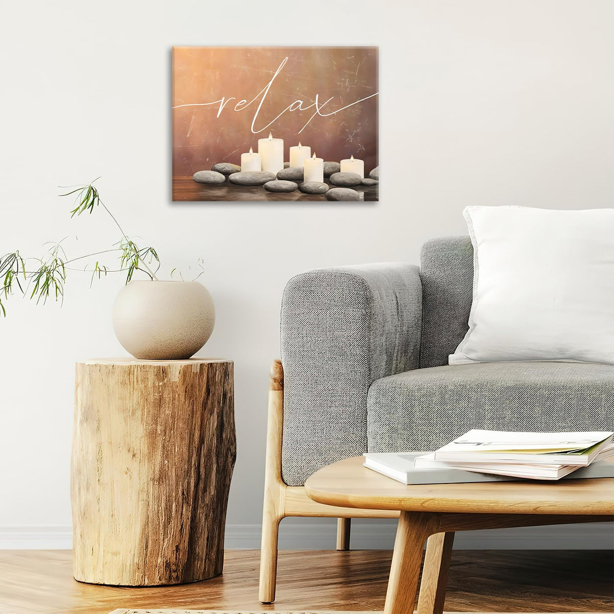 Zen Canvas Wall Art Relax Meditation Modern ArtWork 12" x 16" (Zen / 16"L x 12"W)