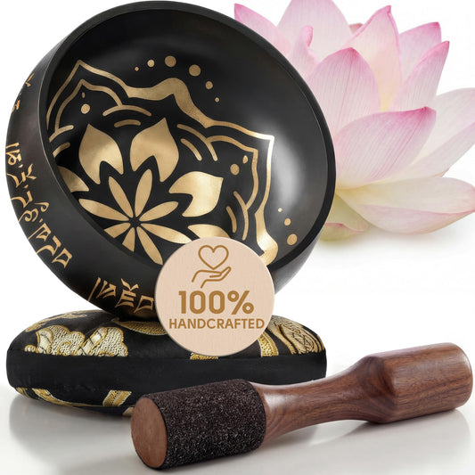 Tibetan Singing Bowl Set (Coal Black / Without Case)