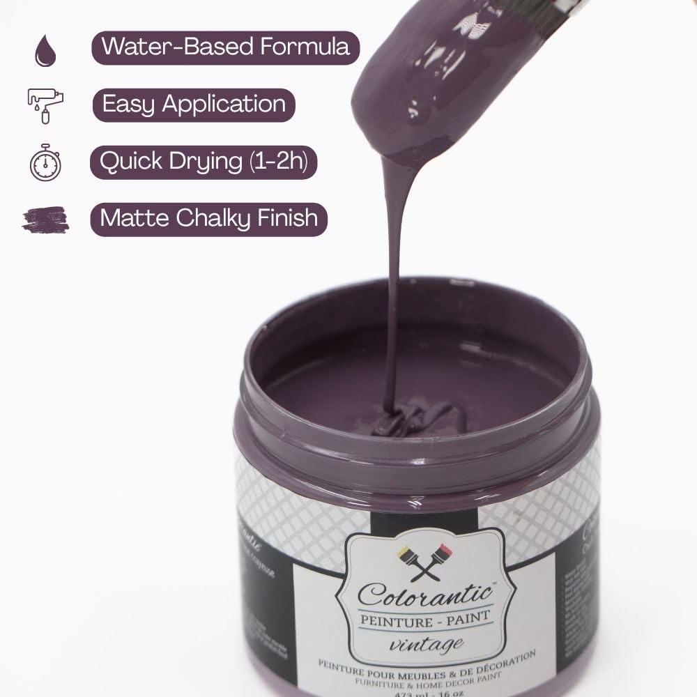 AUTUMN PLUM Chalk Paint Based for Furniture DIY (Autumn Plum / 16 Fl Oz (Pack of 1))