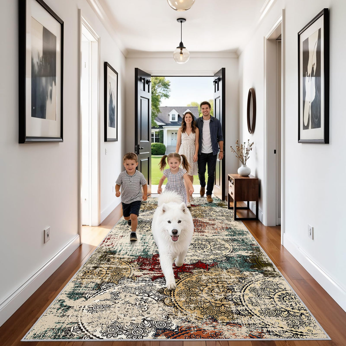 Wide Hallway 4x10 Runner Rug (Red/Green/Multi / 4' x 10' (Rectangular))