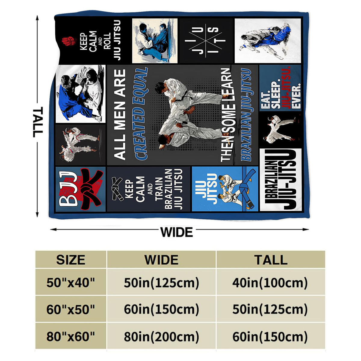 Brazilian Jiu Jitsu Throw Blanket (60"x80" / Jiu Jit-su)