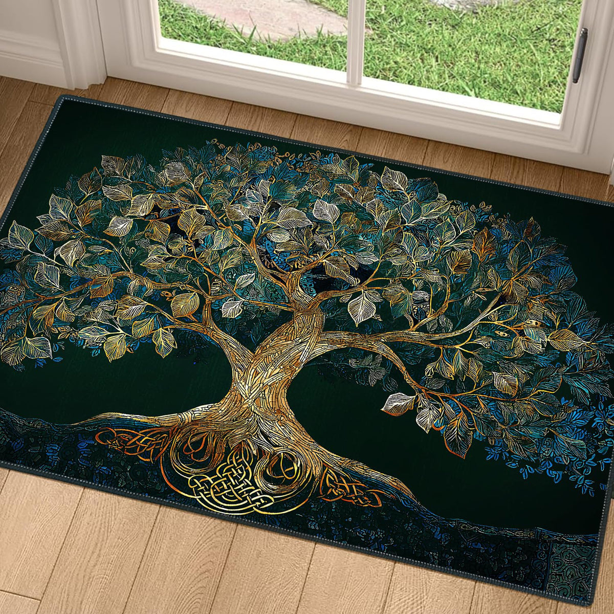 2x3FT Area Rug Tree of Life Celtic Indoor Outdoor Entryway Rug (#90- / 2' x 3' (Rectangular))