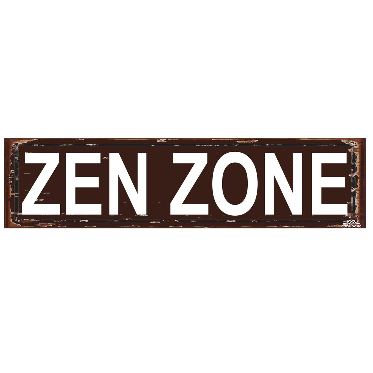 The Zen Zone" Vintage Metal Sign (The Zen Zone / 16 x 4 Inch)