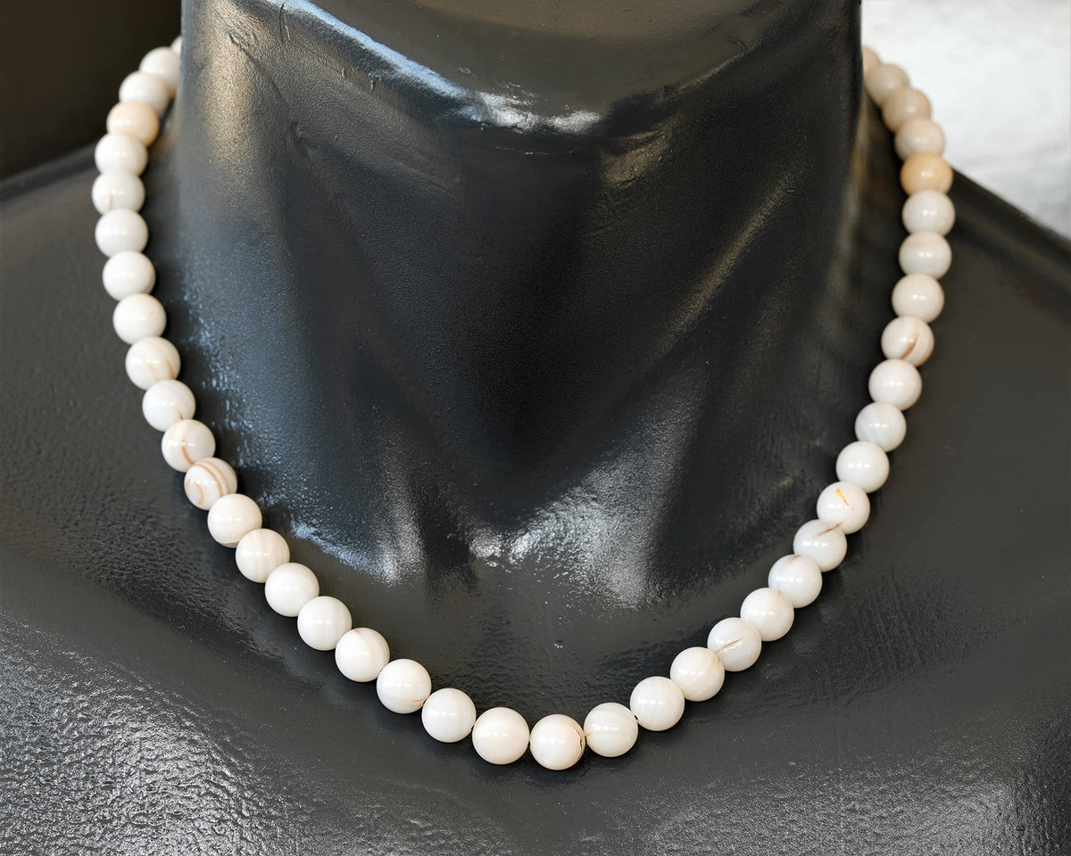 Natural Mother of Pearl Beaded Choker Necklace (Mother of Pearl / 40 Inches)