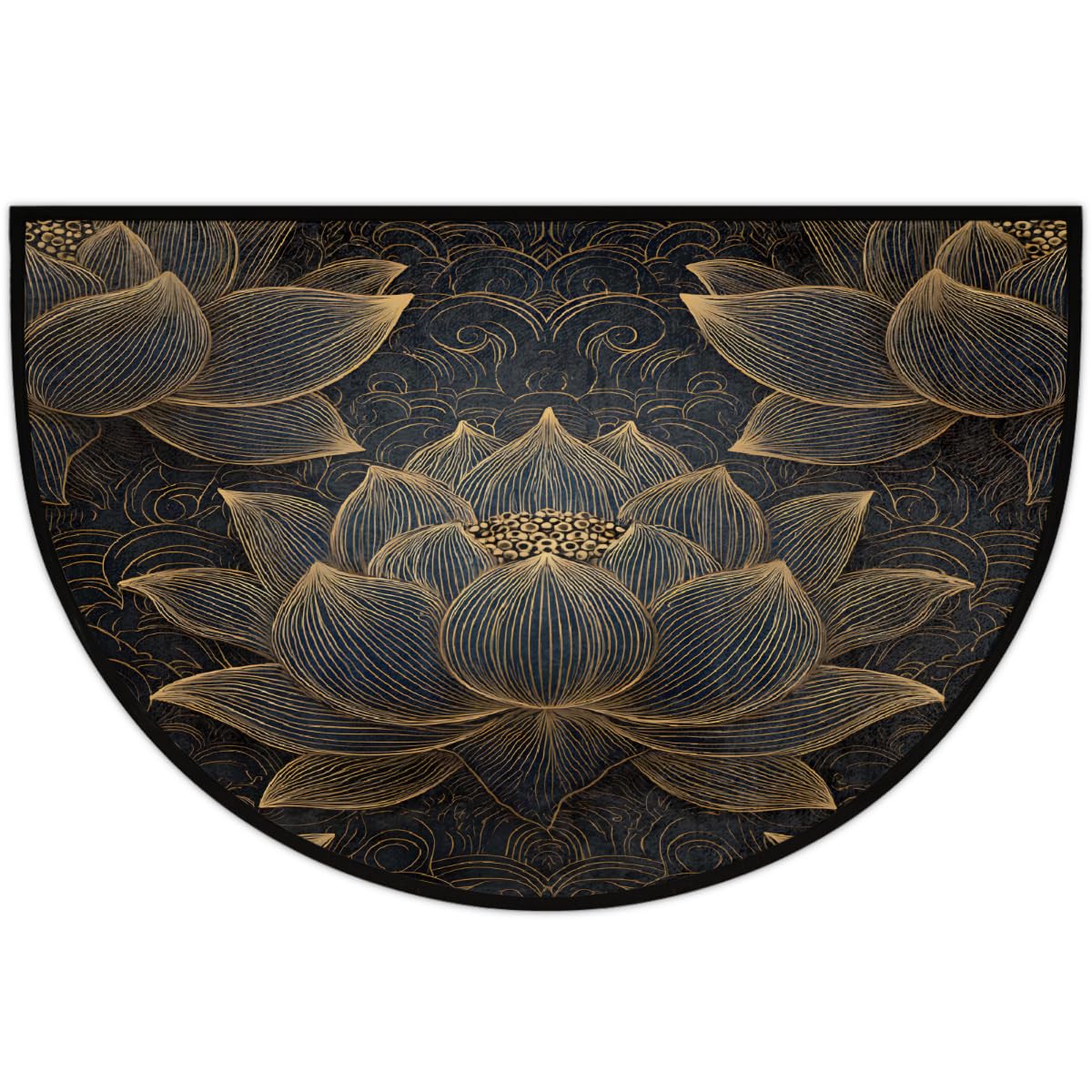 Golden Lotus Half Round Door Mat Non (B:e-48)