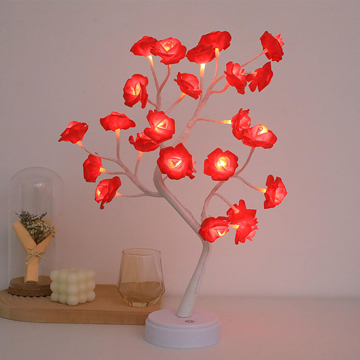 Rose Flower Tree Lamp (Red)