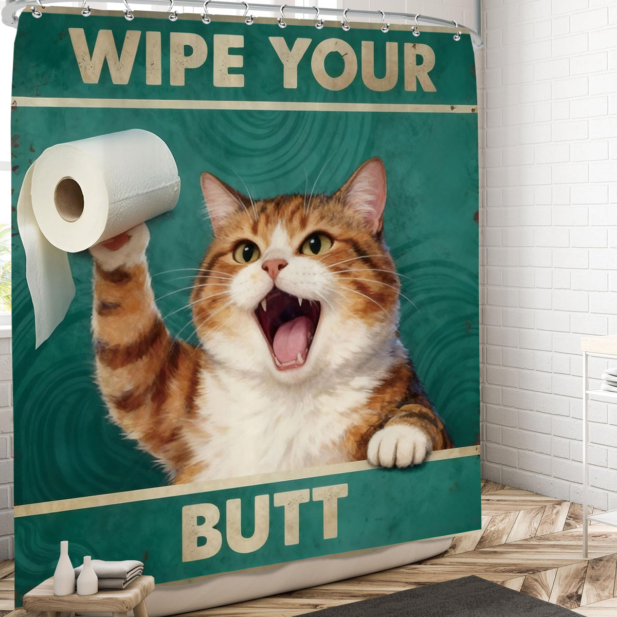 Funny Cute Cat Shower Curtain (60"W x 72"L (Pack of 1) / Funny Cat2)